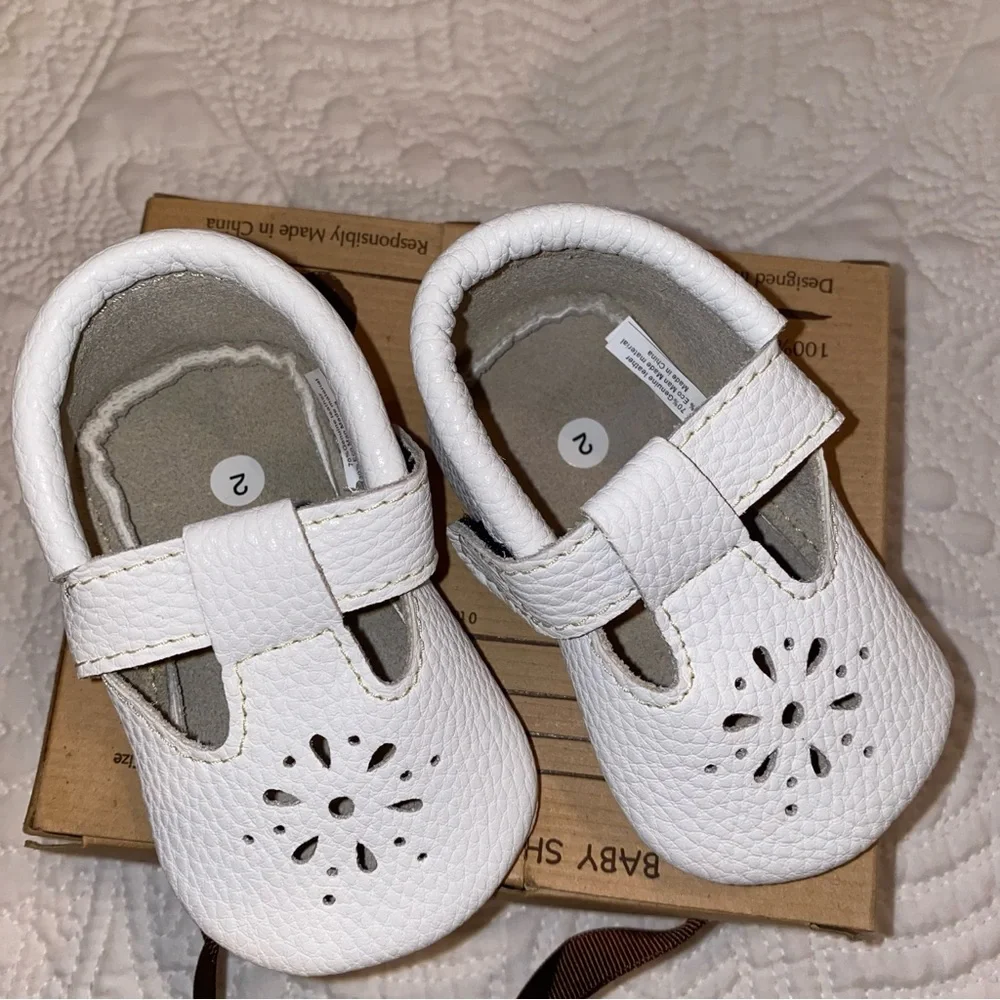 First Steps baby girls white moccasins - Picture 9 of 10